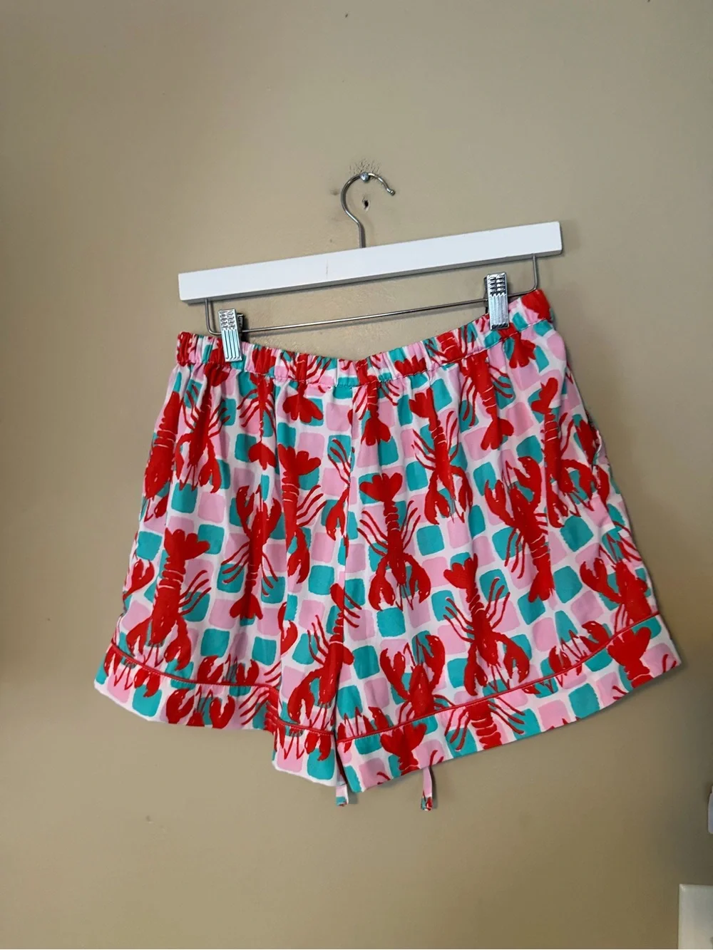 Bouffant’s and Broken Hearts Lobster Print Short Pajama Set